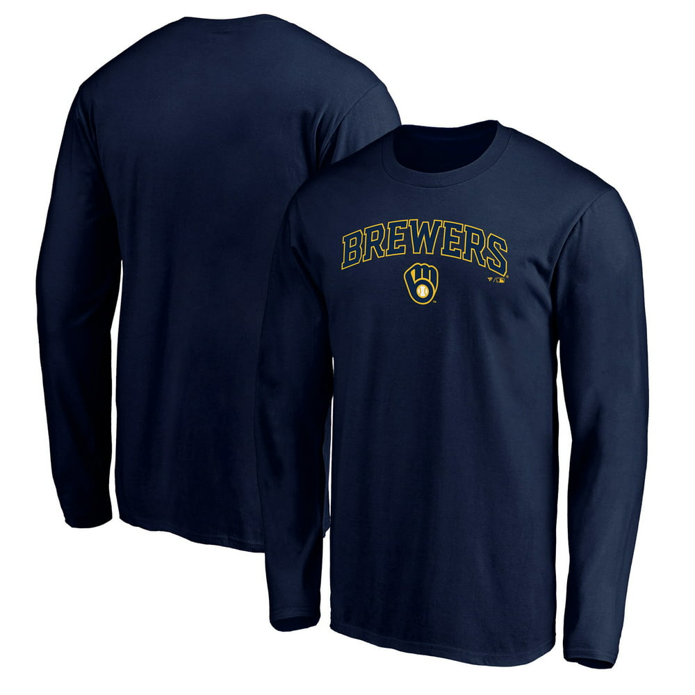Milwaukee Brewers Fanatics Branded Team Logo Lockup Long Sleeve T-Shirt ...