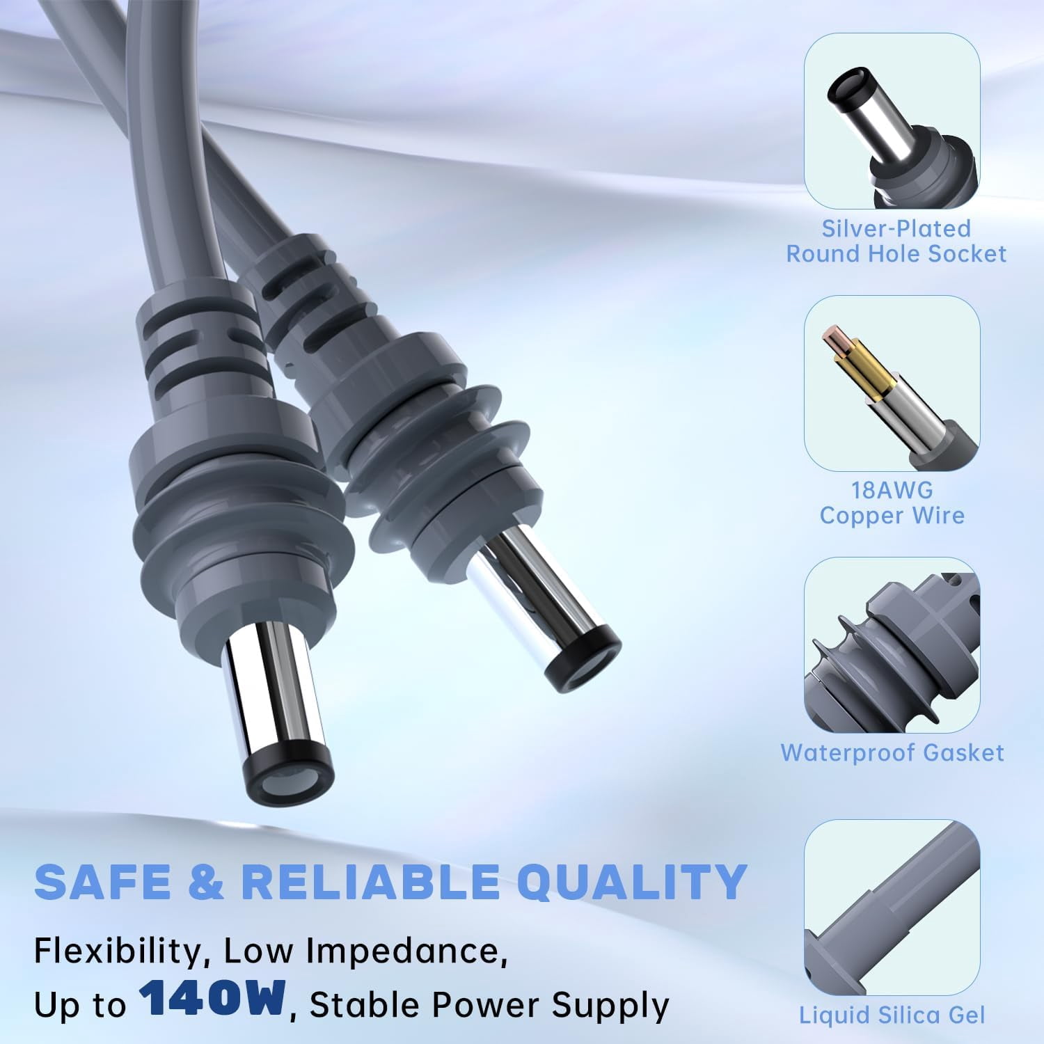 Power Cable for Starlink Mini, 15M/50FT Replacement DC to DC Power Cable for Star Link Mini Waterproof Grey