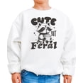 thumbnail image 4 of Cute But Feral Raccoon Funny Sweatshirt for Youth and Toddler Boys and Girls White Sweatshirt Youth Large, 4 of 5