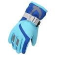 thumbnail image 2 of Fgnfyis Snow Gloves for Kids Windproof Outdoor Skating Snowboarding Insulated Cold Weather Boys Girls Winter Gloves Mittens Sky Blue L, 2 of 5