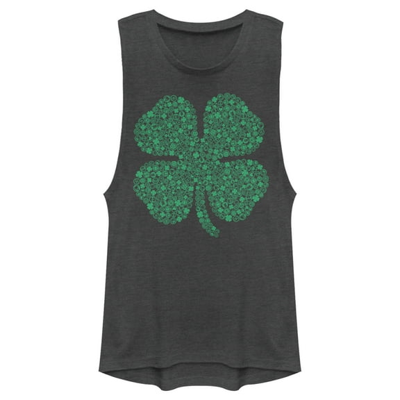 Junior's Marvel St. Patrick's Day Hero Icon Clover Festival Muscle Graphic Tee Charcoal Medium