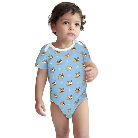 

Fotbe Corgi Dog Pattern Unisex-baby Short-sleeve Bodysuit Short Sleeve Bodysuits One-piece 100% Organic Cotton for Infant Baby Boys Unisex-18 Months