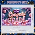 thumbnail image 2 of Colorful Balloons Graduation Banner Graduation Cap Congrats Display Star Decor Ribbon Streamers Grad Backdrop for Graduation Party College Graduation Photo Shoot, 2 of 9