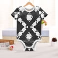 thumbnail image 6 of Black White Gray Pixel Pattern Pure Cotton Bodysuit Short Sleeve Pajamas One-Piece Romper Unisex 9M, 6 of 6