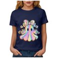 thumbnail image 6 of Dmsael Halloween Boo Shirts for Women Funny Halloween Shirts Fall Thanksgiving Gift Tshirts Tops Womens Shirts(Navy,M), 6 of 7