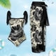 thumbnail image 1 of Traje De Baño Damas 2 Piezas De Traje De Baño De Playa Para Mujer Con Cordones Y Vestido Para Deportes Acuáticos (Xl Ink Black) Sywqhk Para Estrenar, 1 of 4