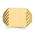 thumbnail image 4 of 14K Yellow Gold Ring Band Signet 13.0x13.0mm Closed Back Men's, Size 6, 4 of 5