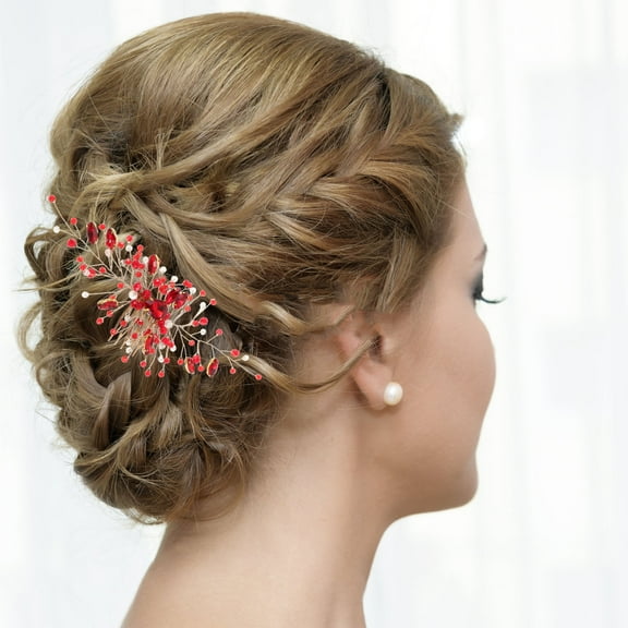 QIFULL Rhinestone Bridal Hair Comb Piece Crystal Hair Comb for Women Dance 1Pack