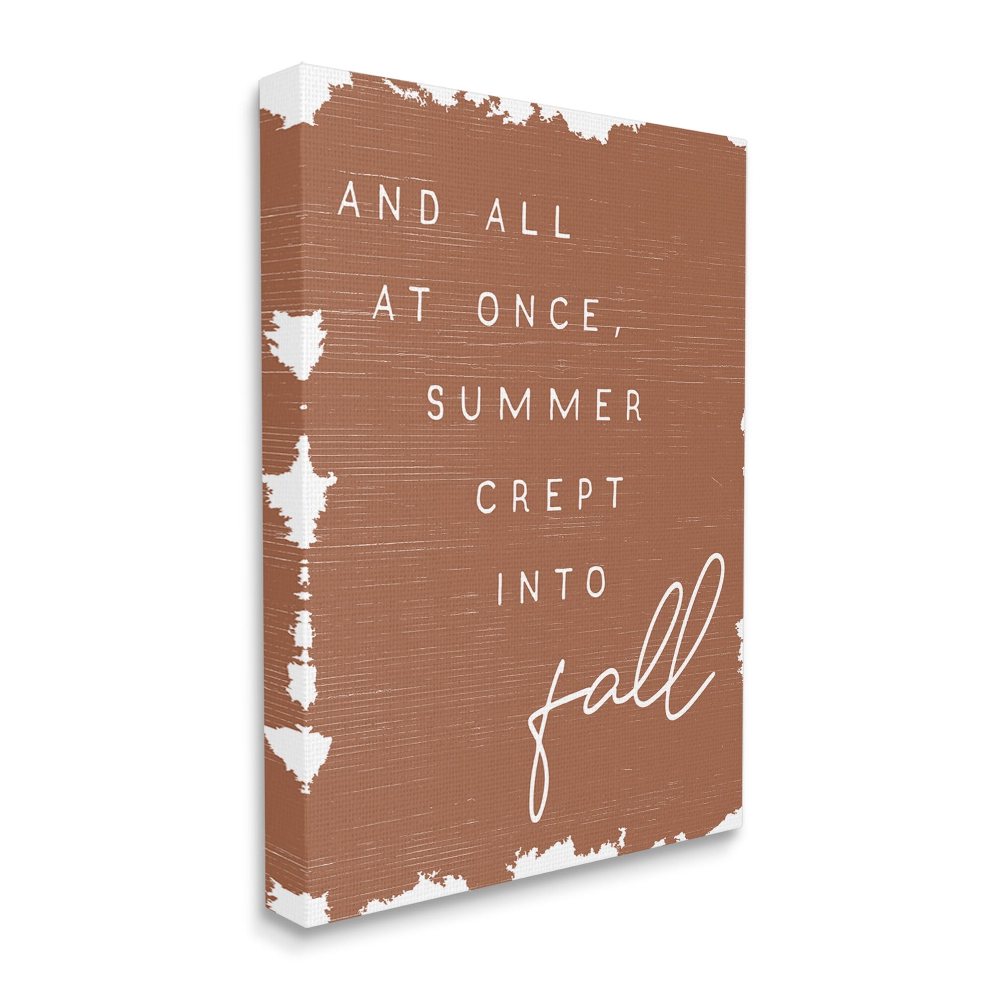 Stupell Industries At Once Summer Into Fall Phrase Orange Pattern, 36 x 48,Design by Daphne Polselli