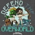 thumbnail image 2 of Men's Minecraft Legends Defend the Overworld Graphic Tee Charcoal Heather 3X Large, 2 of 5