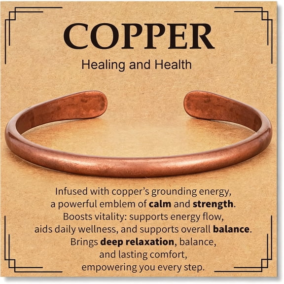 DESIGNICE Pure Copper Bracelets for Women Men Waterproof Healing Cuff Bracelets for Men Adjustable & Comfortable Pure Copper Bracelets for Women Chunky Healing Copper Bangle Jewelry Gifts