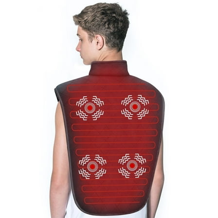 Snailax Vibration Heating Pad for Back Pain Relief, 4 Heat Settings & Auto Shut-off, 20"x36" Black