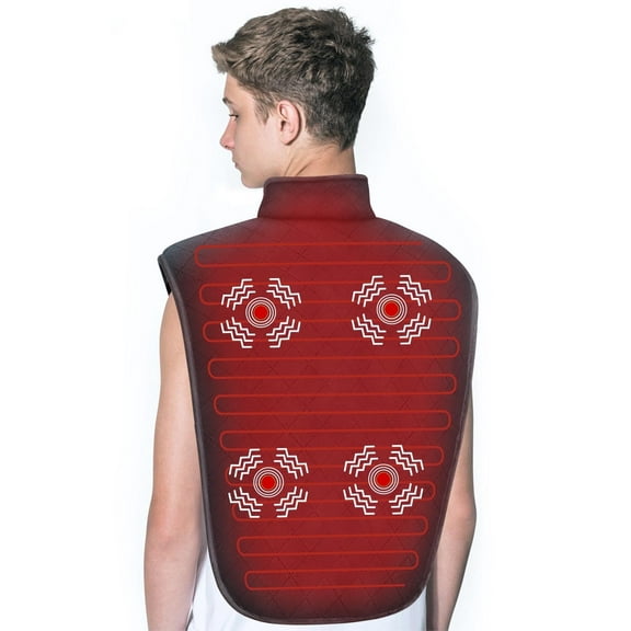 Snailax Vibration Heating Pad for Back Pain Relief, 4 Heat Settings & Auto Shut-off, 20"x36" Black