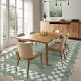 thumbnail image 2 of Scalloped Area Rugs For Living Room Bedroom Machine Washable&Non Slip Vintage Rug Area Rug Modern Border Throw Floor Carpet For Home Office Decorate, 2 of 8