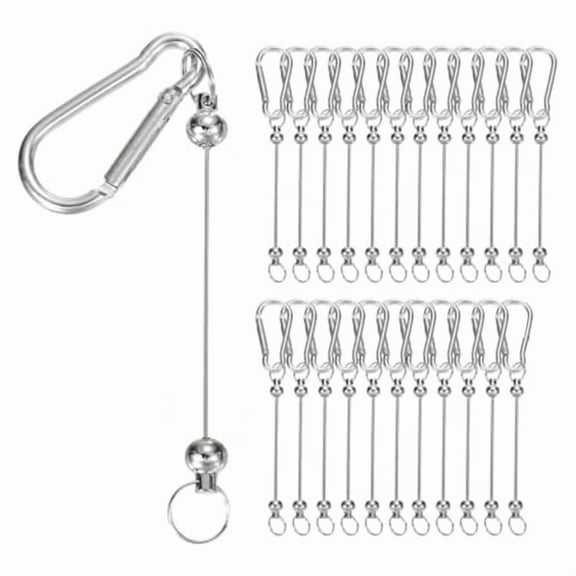 Beadable Keychain Bars, 24 Pcs Metal Beaded Keychain Blanks Bulk Making Supplies Kit with Snap Hook Silver
