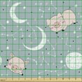 thumbnail image 2 of Ambesonne Cartoon Fabric by the Yard Upholstery, Funny Pigs Night Time Sky, 1 Yard, Rose Cadet Blue, 2 of 5