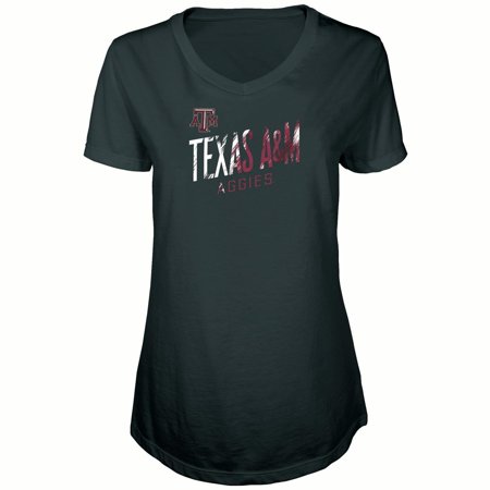 Texas A&m Shirt - Women's Russell Black Texas A&M Aggies Tunic Cap Sleeve V-Neck T-Shirt