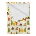 thumbnail image 2 of Hedgehog Soft Flannel Fleece Blanket, Various Autumn Leaves from Different Trees Animals Carrying Nuts Nature Inspired, Cozy Plush for Indoor and Outdoor Use, 70" x 90", Multicolor, by Ambesonne, 2 of 5