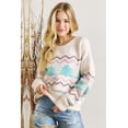 thumbnail image 6 of Casual Long Sleeve Sweater for Winter - Cute White Striped Holiday Sweater | [ZhiHiMeRi] | (US 4-6)S, 6 of 12