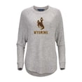 thumbnail image 2 of Women's  Gray Wyoming Cowboys Oversized Cuddle Raglan Tri-Blend Pullover Sweatshirt, 2 of 3