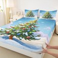 thumbnail image 3 of Homewish Green Xmas Tree 4pcs Bed Sheets for Female Men Adults,Merry Christmas King Sheets,Happy New Year Super Cozy Sheet Set,Microfiber Bedroom Decor, 3 of 7