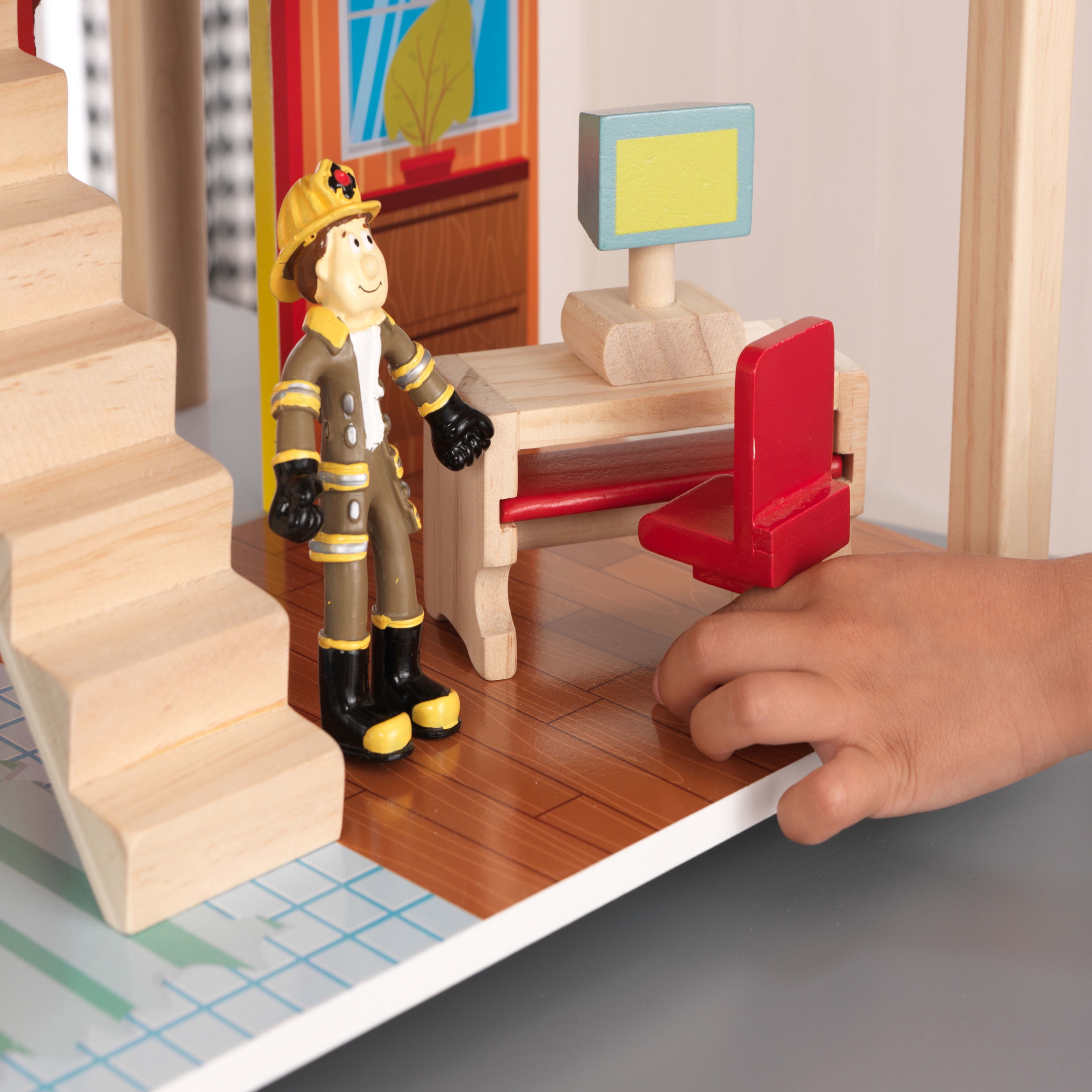 KidKraft Wooden Fire Station Set, 360 