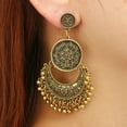thumbnail image 3 of Sdmnsg-T Tassel Bell Earrings Vintage Jhumki Bollywood Traditional Ethnic Dangle Drop Bohemian Chandelier Earring for Women Oxidized Crystal Wedding Party Festival Indian Jewelry Gift, 3 of 38