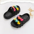 thumbnail image 5 of TAmten Kids Slide Sandals Kids Cloud Slides Boys Girls Shower Slippers Slip on Slide Sandals Non-slip Summer Beach Pool Shoes(Black,4), 5 of 6