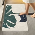 thumbnail image 2 of Yayeee Bath Rug for Bathroom Floor Non Slip Contour Fluffy Soft Absorbent Mat, 20"x24", Black Cat Plants, 2 of 7