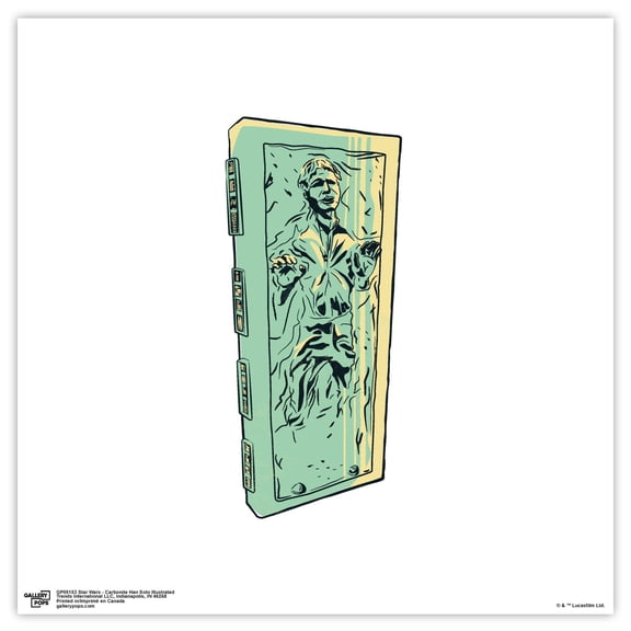 Gallery Pops Star Wars: Saga - Carbonite Han Solo Illustrated Wall Art, Unframed Version, 12" x 12"