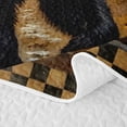 thumbnail image 5 of Castle Fairy Vintage Oil Painting Black Bear Bed Spread Queen for Teens,Rustic Log Cabin Forest Queen Coverlet Set,Brown Black Yellow, 5 of 7