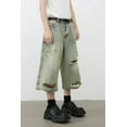 thumbnail image 3 of Distressed Loose Fit Denim Shorts for Men Casual Everyday Wear Durable Summer Jeans Shorts Cotton Blend Comfort, 3 of 6