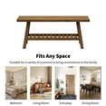 thumbnail image 7 of 43''W Solid Wood Entryway Bench with Shelf, Farmhouse Long Wooden Bench for Indoor Living Room Bedroom, 7 of 7