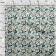 thumbnail image 3 of oneOone Silk Tabby Dark Teal Green Fabric Floral & Leaves Quilting Supplies Print Sewing Fabric By The Yard 42 Inch Wide, 3 of 6