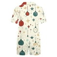 thumbnail image 5 of purcolt Women's Christmas Pajama Sets Snowflake Santa Print Short Sleeve Button Down Shirt and Shorts 2 Piece Pjs Soft Sleepwear Nightwear S-XXL, 5 of 5