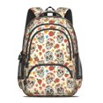 thumbnail image 2 of Skull and Flower Gothic Pattern Cute School Backpack Bag with Padded Back and Adjustable Shoulder Straps 16.9 X 12.6 X 5.9 Inches, 2 of 5
