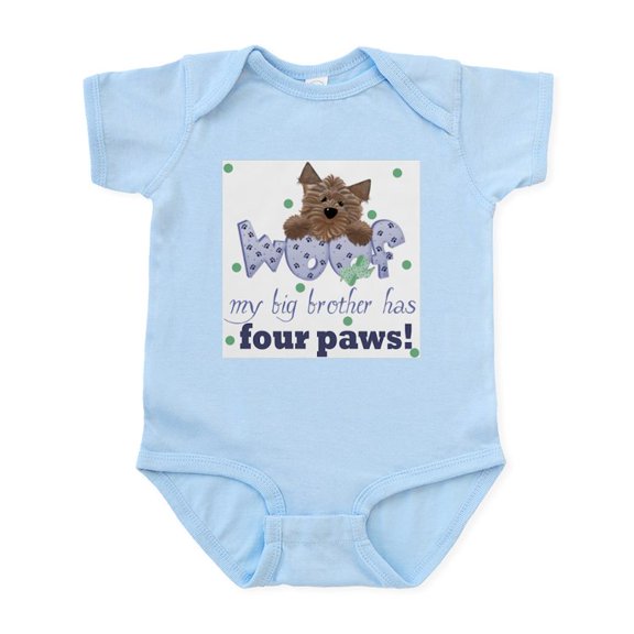 CafePress - Big Brother Has Four Paws Baby Infant Bodysuit - Baby Light Bodysuit, Size Newborn - 24 Months