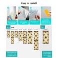 thumbnail image 7 of Window Privacy Film Yellow Sunflowers Stained Glass Window Film Decorative Sun Block Window Cover Summer Farmhouse Retro Beige Window Clings Static Adhesive Sticker for Bathroom 17.7"x39.3", 7 of 7