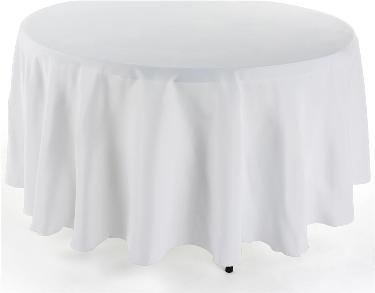 Table Cloths for 4 or 5Foot Round Tables, Choose from Black, Ivory