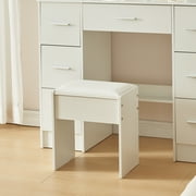 JBLCC Vanity Chair, Upholstered Seat Vanity Stool for Bedroom Vanity Desk, White
