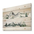 thumbnail image 2 of Designart 'Trees With Winter Dark Blue Mountain Landscape II' Modern Print on Natural Pine Wood, 2 of 5