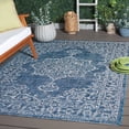 thumbnail image 2 of SAFAVIEH Courtyard Clodagh Medallion Indoor/Outdoor Area Rug, Navy/Grey, 5'3" x 7'7", 2 of 16