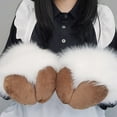 thumbnail image 6 of lanema Cute Sheep Hoof Shape Mittens Women Men Cartoon Gloves Plush Full Finger Mitten, 6 of 21
