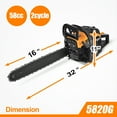 thumbnail image 4 of Gas Powered Chainsaw 16'' 58CC 2-Cycle Chain Saw for Farm/Garden/Ranch 5820G, 4 of 5
