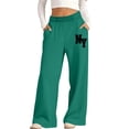 thumbnail image 2 of Nekdswn Girls Sweatpants Kids Graphic Print Wide Leg Baggy Pants Teen Girl Winter Fleece Lined Warm School Sweat Trousers for 5-14 Yeras, 2 of 6