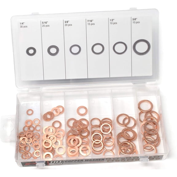 110 Piece Copper Crush Washer Assortment 0152-800