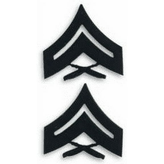 USMC Black Metal (Solid Brass) CPL Chevron Corporal Rank Insignia
