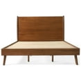 thumbnail image 7 of GDFSTUDIO Adult King Mid-Century Acacia Wood Standard Bed, Brown, 7 of 7