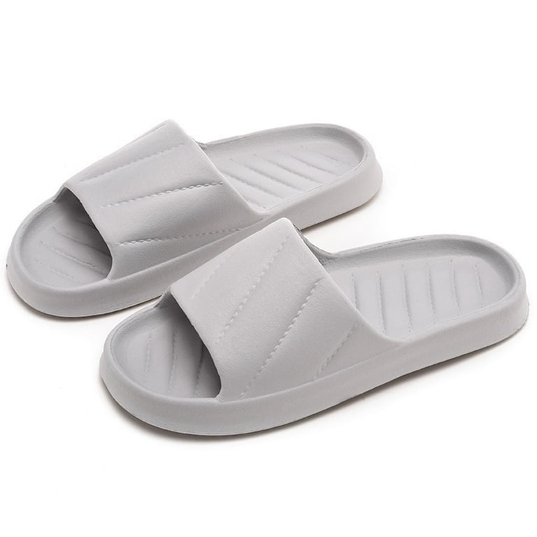Men\'s Light Grey Open Toe House Slippers Breathable Slip-on Indoor Slippers 6 Pairs Open Toe Breathable Spa Slippers for Hotel, Travel  main image 4