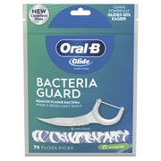 Oral-B Glide Bacteria Guard Dental Floss Picks, Mint, 75 Picks
